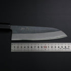 Santoku Blue Steel #2 Kurouchi Büffelhorn und Ebenholz Griff 165mm-[Musashi]-[Japan-Küchenmesser]