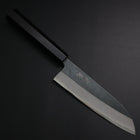 Santoku Blue Steel #2 Kurouchi Büffelhorn und Ebenholz Griff 165mm-[Musashi]-[Japan-Küchenmesser]
