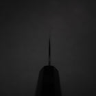 Santoku Blue Steel #2 Kurouchi Chokin Adler und Kiefer Büffelhorn und Ebenholz Griff 165mm-[Musashi]-[Japan-Küchenmesser]