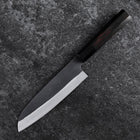 Santoku Blue Steel #2 Kurouchi Chokin Buddha Büffelhorn und Ebenholz Griff 165mm-[Musashi]-[Japan-Küchenmesser]