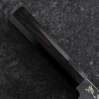 Santoku Blue Steel #2 Kurouchi Chokin Buddha Büffelhorn und Ebenholz Griff 165mm-[Musashi]-[Japan-Küchenmesser]