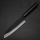 Santoku Blue Steel #2 Kurouchi Chokin Cheetah Buffalo Ebony Handle 165mm (6.5”)-[Musashi]-[Japan-Küchenmesser]