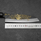 Santoku Blue Steel #2 Kurouchi Chokin Drache Büffelhorn und Ebenholz Griff 165mm-[Musashi]-[Japan-Küchenmesser]