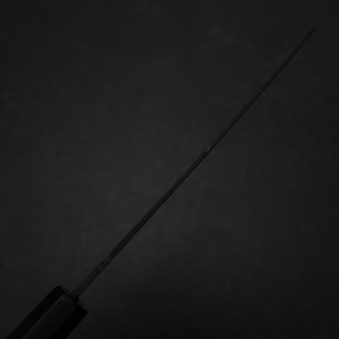 Santoku Blue Steel #2 Kurouchi Chokin Gepard Büffelhorn und Ebenholz Griff 165mm-[Musashi]-[Japan-Küchenmesser]