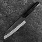 Santoku Blue Steel #2 Kurouchi Chokin Hirsch Büffelhorn und Ebenholz Griff 165mm-[Musashi]-[Japan-Küchenmesser]