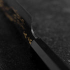 Santoku Blue Steel #2 Kurouchi Chokin Hirsch Büffelhorn und Ebenholz Griff 165mm-[Musashi]-[Japan-Küchenmesser]