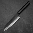 Santoku Blue Steel #2 Kurouchi Chokin Koi Büffelhorn und Ebenholz Griff 165mm-[Musashi]-[Japan-Küchenmesser]