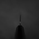 Santoku Blue Steel #2 Kurouchi Chokin Koi Büffelhorn und Ebenholz Griff 165mm-[Musashi]-[Japan-Küchenmesser]