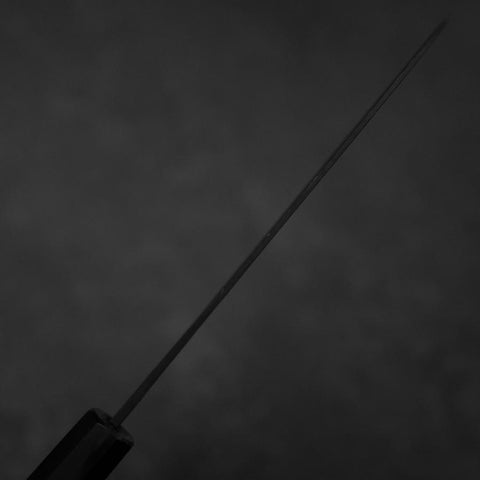 Santoku Blue Steel #2 Kurouchi Chokin Koi Büffelhorn und Ebenholz Griff 165mm-[Musashi]-[Japan-Küchenmesser]