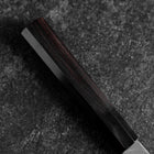 Santoku Blue Steel #2 Kurouchi Chokin Sakura-Fuji Büffelhorn und Ebenholz Griff 165mm-[Musashi]-[Japan-Küchenmesser]