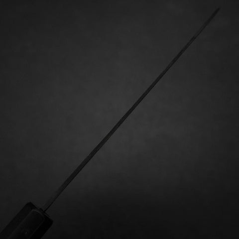 Santoku Blue Steel #2 Kurouchi Chokin Samurai im Neumond Büffelhorn und Ebenholz Griff 165mm-[Musashi]-[Japan-Küchenmesser]