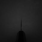 Santoku Blue Steel #2 Kurouchi Chokin Samurai im Vollmond Büffelhorn und Ebenholz Griff 165mm-[Musashi]-[Japan-Küchenmesser]