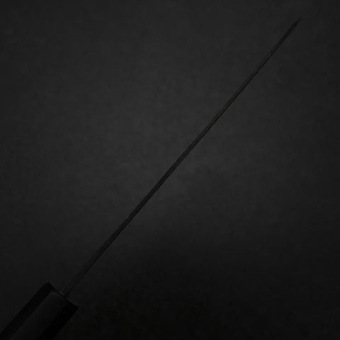 Santoku Blue Steel #2 Kurouchi Chokin Samurai im Vollmond Büffelhorn und Ebenholz Griff 165mm-[Musashi]-[Japan-Küchenmesser]