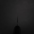 Santoku Blue Steel #2 Kurouchi Chokin Tiger im Bambus Büffelhorn und Ebenholz Griff 165mm-[Musashi]-[Japan-Küchenmesser]