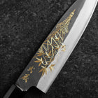 Santoku Blue Steel #2 Kurouchi Chokin Tokyo Tower Büffelhorn und Ebenholz Griff 165mm-[Musashi]-[Japan-Küchenmesser]