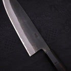 Santoku Blue Steel #2 Kurouchi Chokin "Welle An Fuji" Büffelhorn und Ebenholz Griff 170mm-[Musashi]-[Japan-Küchenmesser]