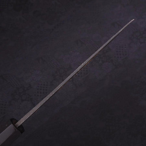 Santoku Blue Steel #2 Kurouchi Chokin "Welle An Fuji" Büffelhorn und Ebenholz Griff 170mm-[Musashi]-[Japan-Küchenmesser]