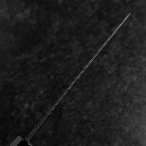 Santoku Blue Steel #2 Kurouchi Damast Büffelhorn und Magnolienholz Griff 170mm-[Musashi]-[Japan-Küchenmesser]