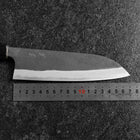 Santoku Blue Steel #2 Kurouchi Damast Büffelhorn und Magnolienholz Griff 170mm-[Musashi]-[Japan-Küchenmesser]