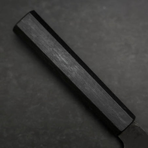 Santoku Blue Steel #2 Kurouchi Dunkelblauer Urushi-Griff 165mm-[Musashi]-[Japan-Küchenmesser]