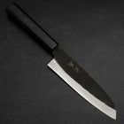 Santoku Blue Steel #2 Kurouchi Dunkelblauer Urushi-Griff 165mm-[Musashi]-[Japan-Küchenmesser]