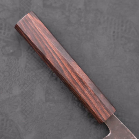 Santoku Blue Steel #2 Kurouchi Ebony Handle 165mm (6.5”)-[Musashi]-[Japan-Küchenmesser]