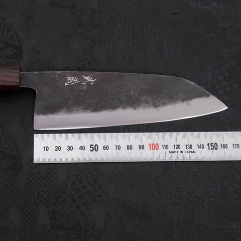 Santoku Blue Steel #2 Kurouchi Ebony Handle 165mm (6.5”)-[Musashi]-[Japan-Küchenmesser]