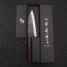 Santoku Blue Steel #2 Kurouchi Ebony Handle 165mm (6.5”)-[Musashi]-[Japan-Küchenmesser]