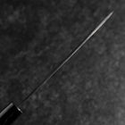 Santoku Blue Steel #2 Kurouchi Runder Zelkove Griff 150mm-[Musashi]-[Japan-Küchenmesser]
