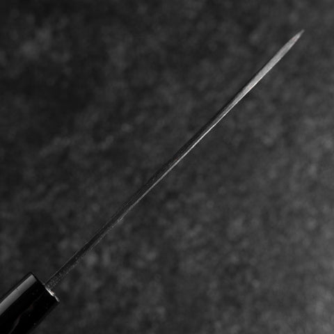 Santoku Blue Steel #2 Kurouchi Runder Zelkove Griff 150mm-[Musashi]-[Japan-Küchenmesser]