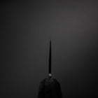 Santoku Blue Steel #2 Kurouchi Schwarzer Ishime Urushi Griff 165mm-[Musashi]-[Japan-Küchenmesser]