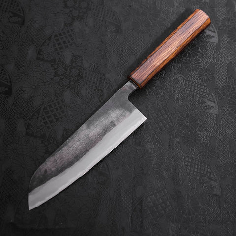 Santoku Blue Steel #2 Kurouchi Sumi Urushi Griff 165mm-[Musashi]-[Japan-Küchenmesser]