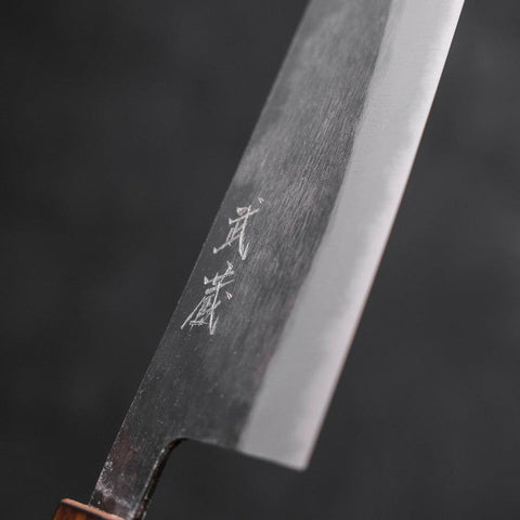 Santoku Blue Steel #2 Kurouchi Sumi Urushi Griff 165mm-[Musashi]-[Japan-Küchenmesser]