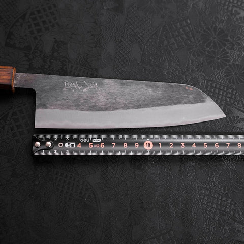 Santoku Blue Steel #2 Kurouchi Sumi Urushi Griff 165mm-[Musashi]-[Japan-Küchenmesser]