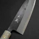 Santoku Blue Steel #2 Kurouchi Weiß-Schwarzer Ozeanplastik Griff mit Blattgold 165mm-[Musashi]-[Japan-Küchenmesser]