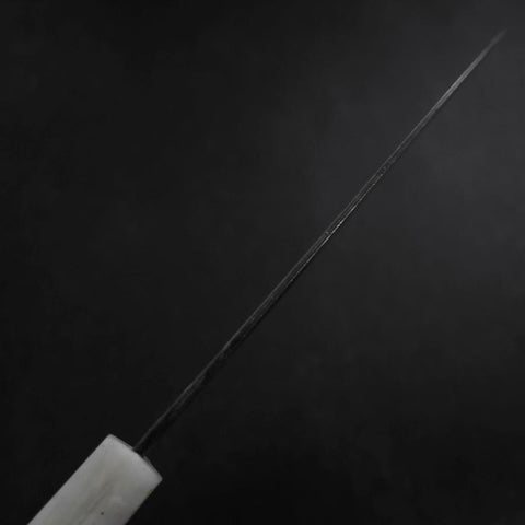 Santoku Blue Steel #2 Kurouchi Weiß-Schwarzer Ozeanplastik Griff mit Blattgold 165mm-[Musashi]-[Japan-Küchenmesser]