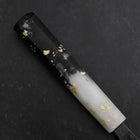 Santoku Blue Steel #2 Kurouchi Weiß-Schwarzer Ozeanplastik Griff mit Blattgold 165mm-[Musashi]-[Japan-Küchenmesser]