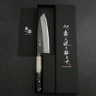 Santoku Blue Steel #2 Kurouchi Weiß-Schwarzer Ozeanplastik Griff mit Blattgold 165mm-[Musashi]-[Japan-Küchenmesser]