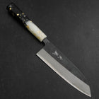 Santoku Blue Steel #2 Kurouchi Weiß-Schwarzer Ozeanplastik Griff mit Blattgold 165mm-[Musashi]-[Japan-Küchenmesser]
