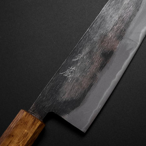 Santoku Blue Steel #2 Kurouchi Yaki-Urushi Handle 165mm (6.5”)-[Musashi]-[Japan-Küchenmesser]