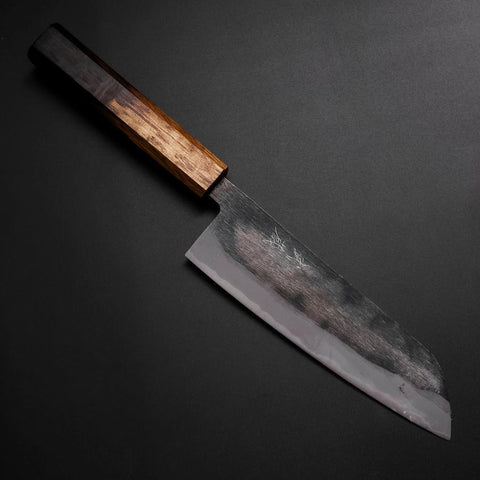 Santoku Blue Steel #2 Kurouchi Yaki-Urushi Handle 165mm-[Musashi]-[Japanese-Kitchen-Knives]