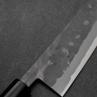 Santoku Blue Steel #2 Nashiji Edelstahlummantelung Eibenholz Griff 165mm-[Musashi]-[Japan-Küchenmesser]