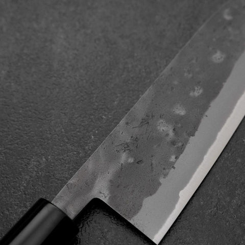 Santoku Blue Steel #2 Nashiji Edelstahlummantelung Eibenholz Griff 165mm-[Musashi]-[Japan-Küchenmesser]