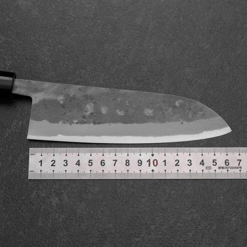 Santoku Blue Steel #2 Nashiji Edelstahlummantelung Eibenholz Griff 165mm-[Musashi]-[Japan-Küchenmesser]