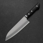 Santoku Blue Steel #2 Poliert Edelstahlummantelung Westlicher Griff 165mm-[Musashi]-[Japan-Küchenmesser]