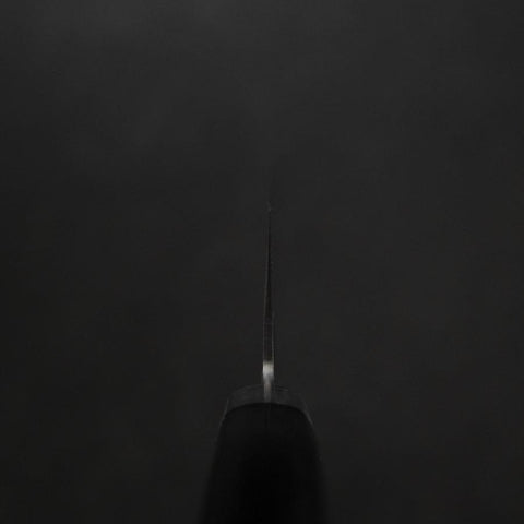 Santoku Blue Steel #2 Poliert Edelstahlummantelung Westlicher Griff 165mm-[Musashi]-[Japan-Küchenmesser]