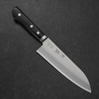 Santoku Blue Steel #2 Poliert Edelstahlummantelung Westlicher Griff 165mm-[Musashi]-[Japan-Küchenmesser]