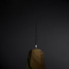 Santoku Blue Steel #2 Poliert Olivenholz Griff 170mm-[Musashi]-[Japan-Küchenmesser]