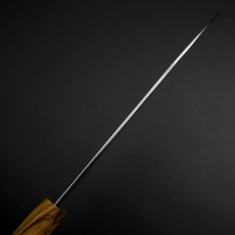 Santoku Blue Steel #2 Poliert Olivenholz Griff 170mm-[Musashi]-[Japan-Küchenmesser]