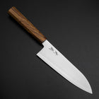 Santoku Blue Steel #2 Poliert Olivenholz Griff 170mm-[Musashi]-[Japan-Küchenmesser]